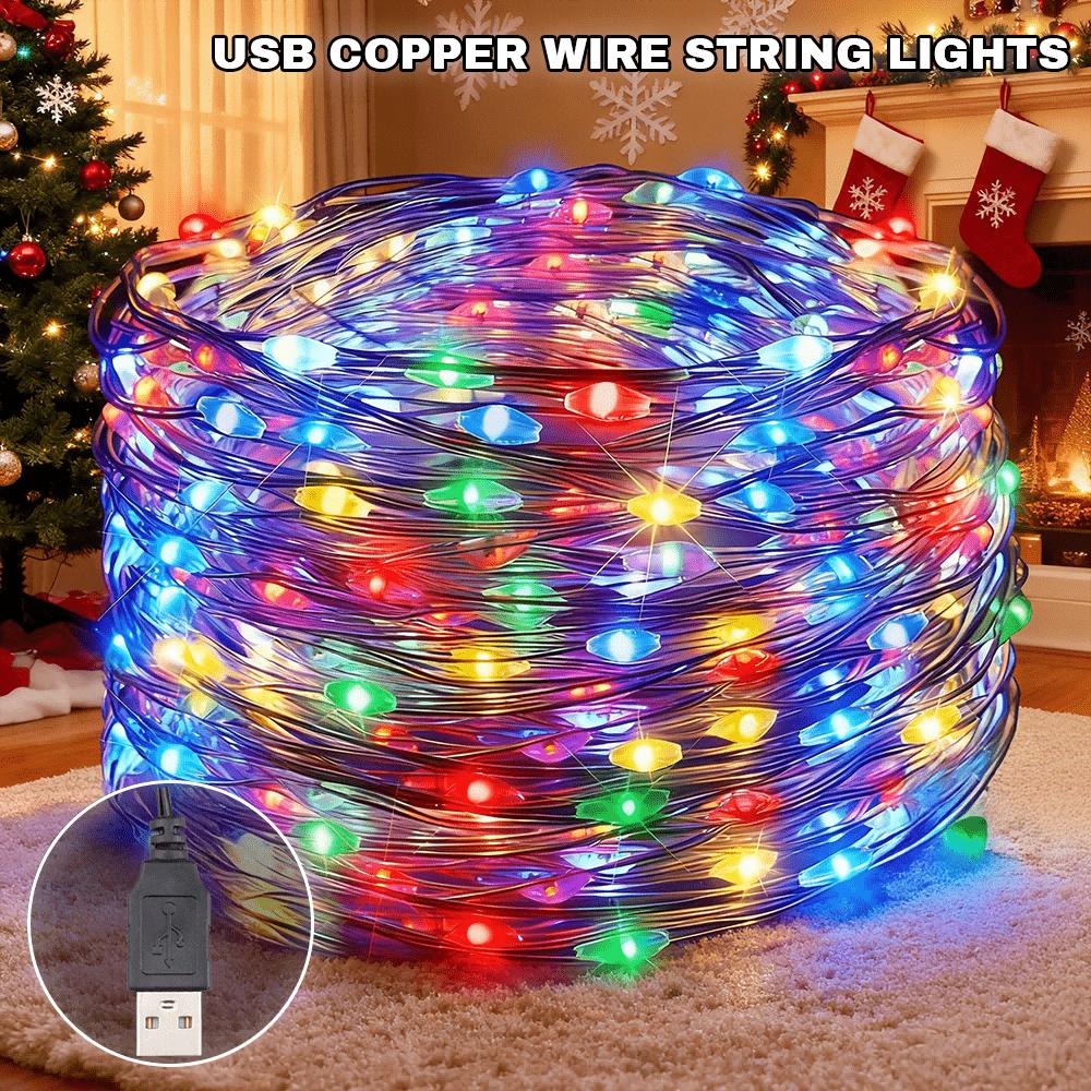 LED String Lights USB Power Lamp for Patio Tree Christmas Party Wedding Decor Outdoor Lighting Fairy Lights