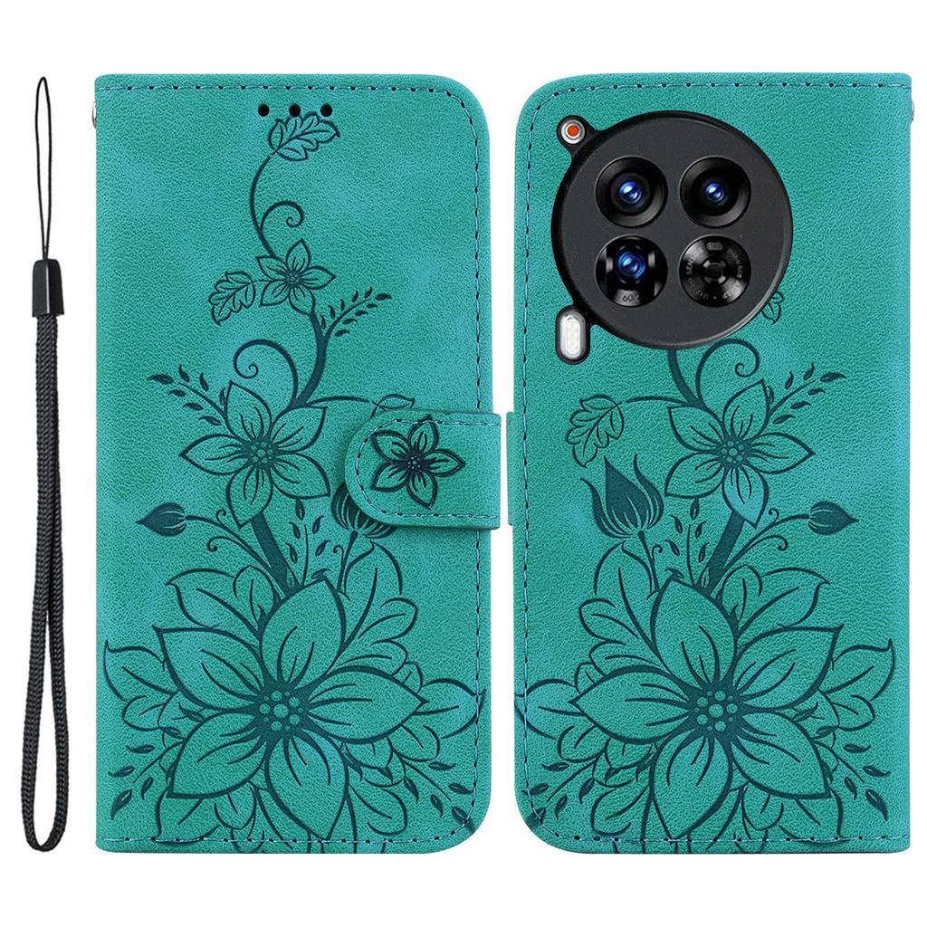 For TECNO Camon 30 Premier 5G Wallet Case Lily Imprint Anti-Drop Leather Phone Cover