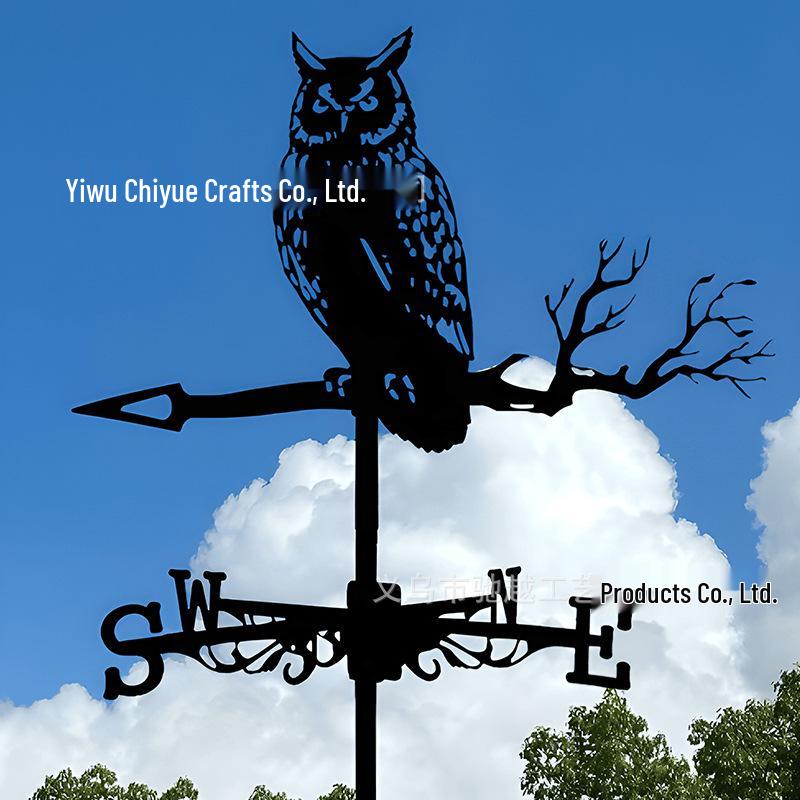 Weather Vane Ornament: Outdoor Wrought Iron Spray-Painted Roof Decoration Metal Craft