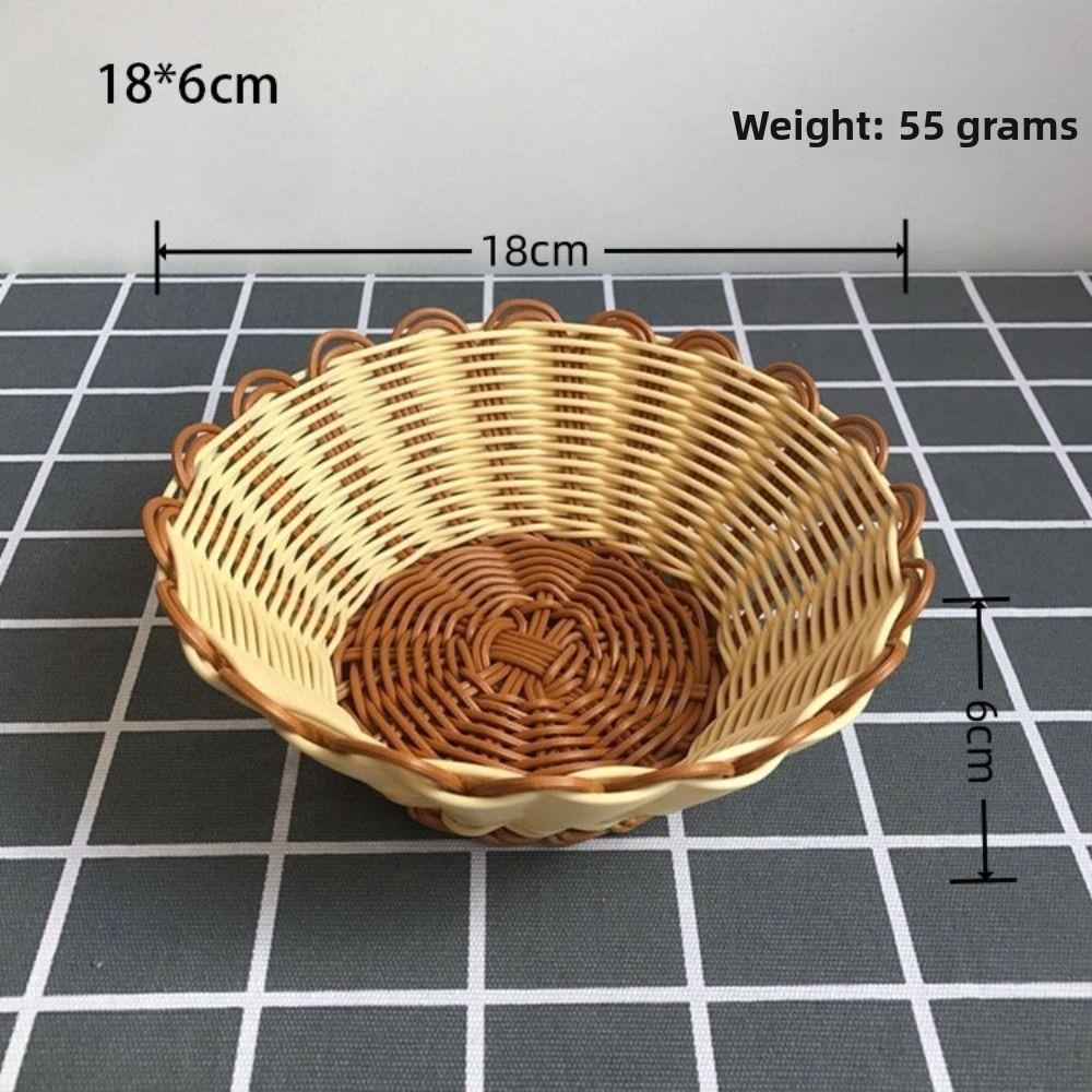 8 Styles Bread Fruit Vegetables Basket Household Rattan Basket Restaurant Serving Tabletop Display