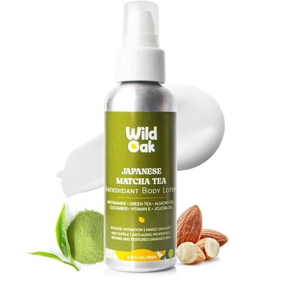 WildOak Super Moisturizing Body Lotion | 5X Vitamin E, Niacinamide, Matcha, Jojoba & Almond Oil  & Locks In Moisture | Non-Greasy | 100ml