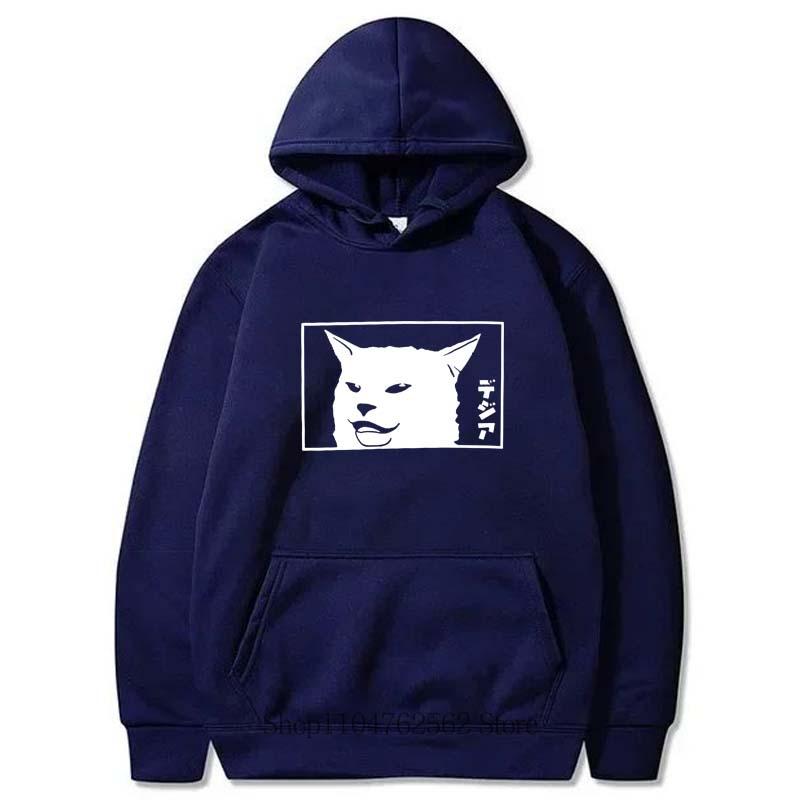 

New Smudge Cat Meme Printed Hoodie Men Funny Casual Harajuku Long Sleeve O-Neck Pullover Autumn Winter Fleece Warm Sweatshirts 3XL