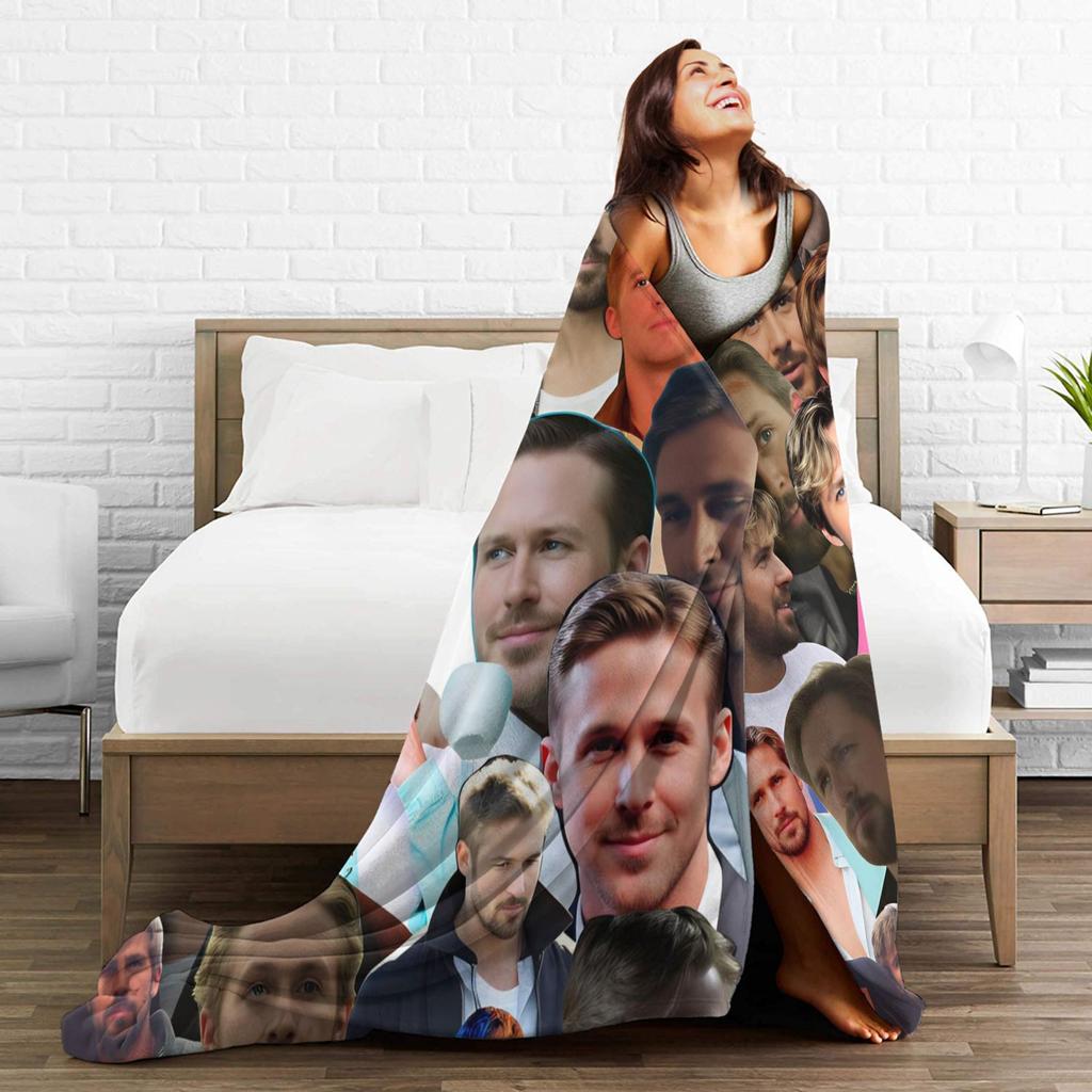 Coperta Collage Ryan Gosling Morbida Confortevole Coperta da Lancio Inverno Viaggio in Aereo Camera da Letto Copriletto Divertente