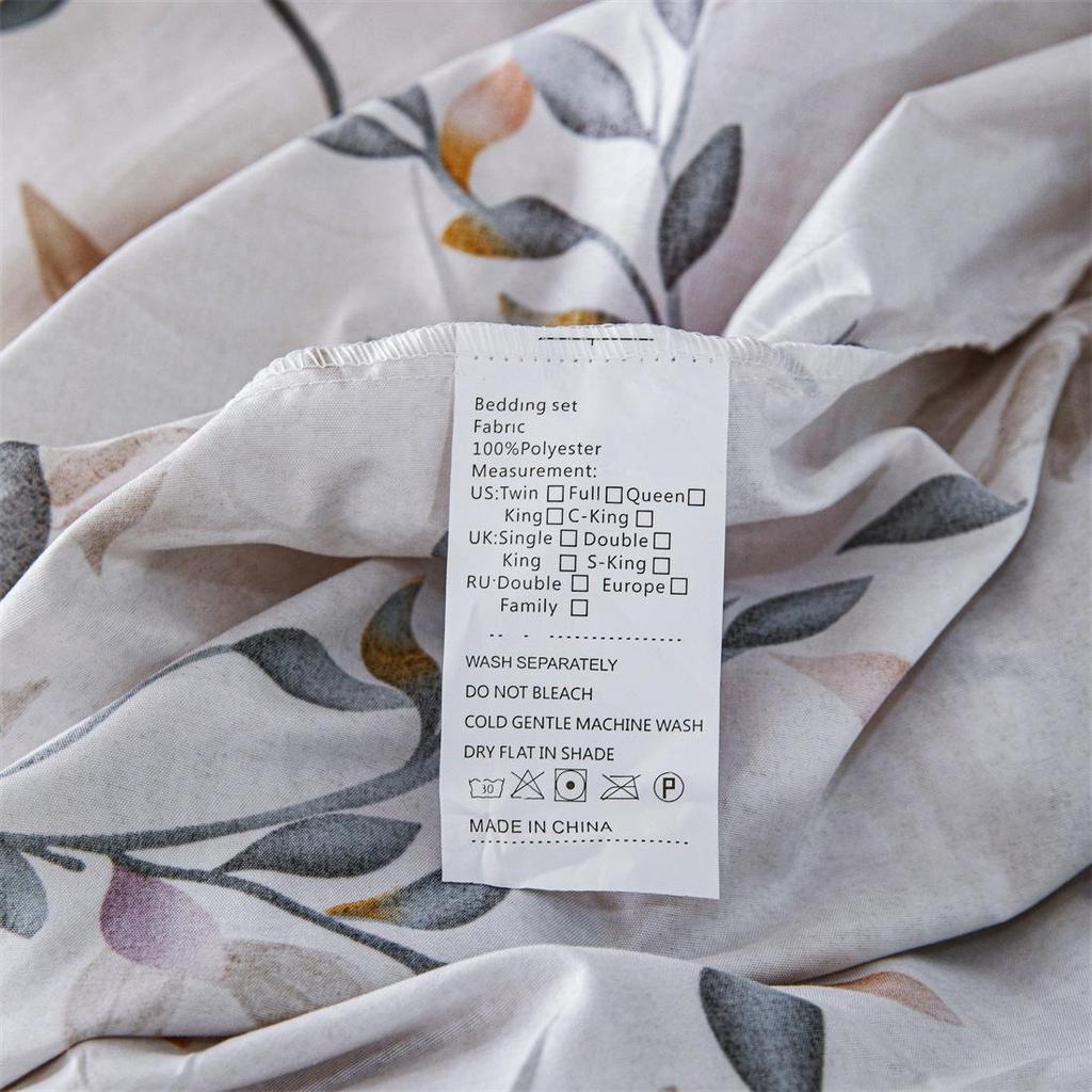 Floral Stain-Resistant Fitted Sheet & Pillowcase Set - Three Pieces
