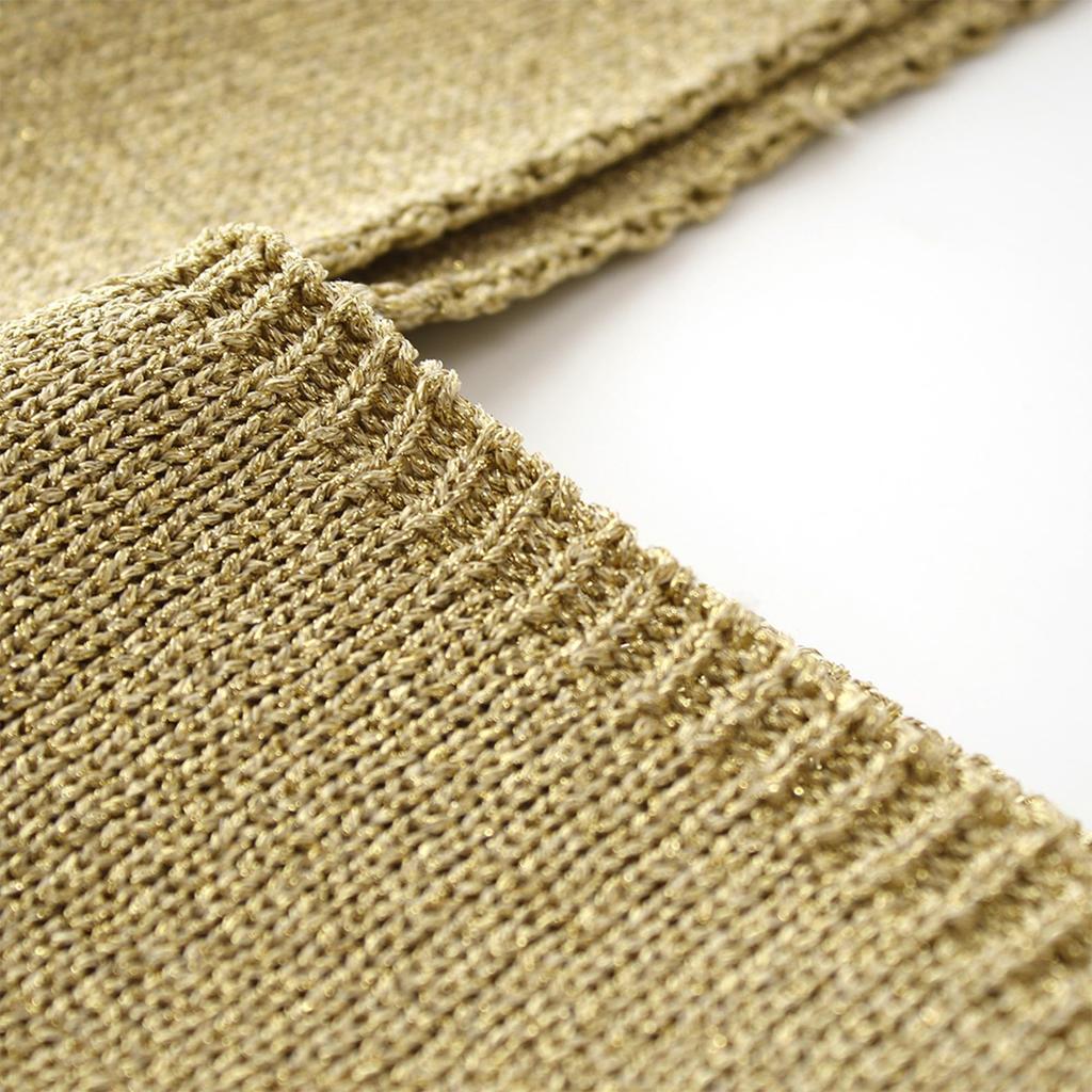 Tomo Corporation Knit Tote Bag, Glitter Gold, Approx. 35 x 56cm, 36424-750-492