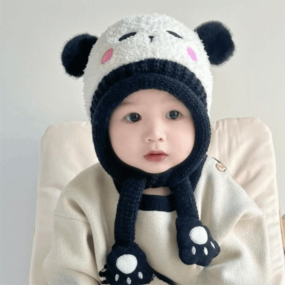 Pig Knitted Hat Bear Ear Protection Hat Cute Baby Plush Hat  Boy
