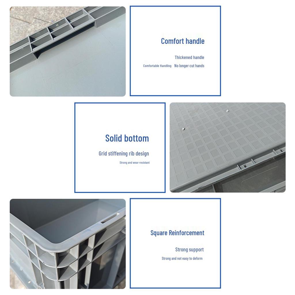 Large Rectangular Plastic Storage Box with Lid – Industrial Organizer & Tool Turnover Box