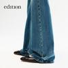 Edition Women's 2025 Winter Camel Fleece Retro Straight Leg Jeans