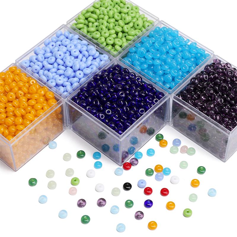 50 Stück Kristall Tschechische Glasperlen Abakus Rocailles für Ohrring Armband DIY Schmuck Handwerk Zubehör Herstellung