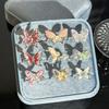 Exquisite Niche Mori Sweet Enamel 3D Butterfly Open Ring Alloy Cold‑Wind Spice‑Girl High‑End Dating Holiday Gift
