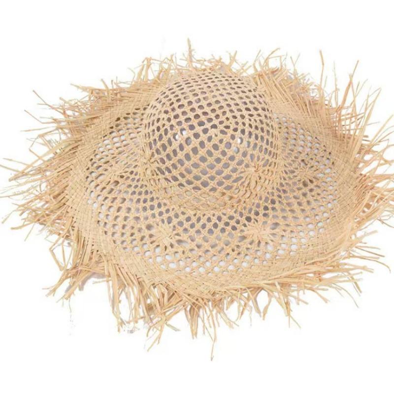 Summer Wind Big Brim Raffia Straw Hat Women's Beach Hat Travel Seaside Vacation Sun Hat