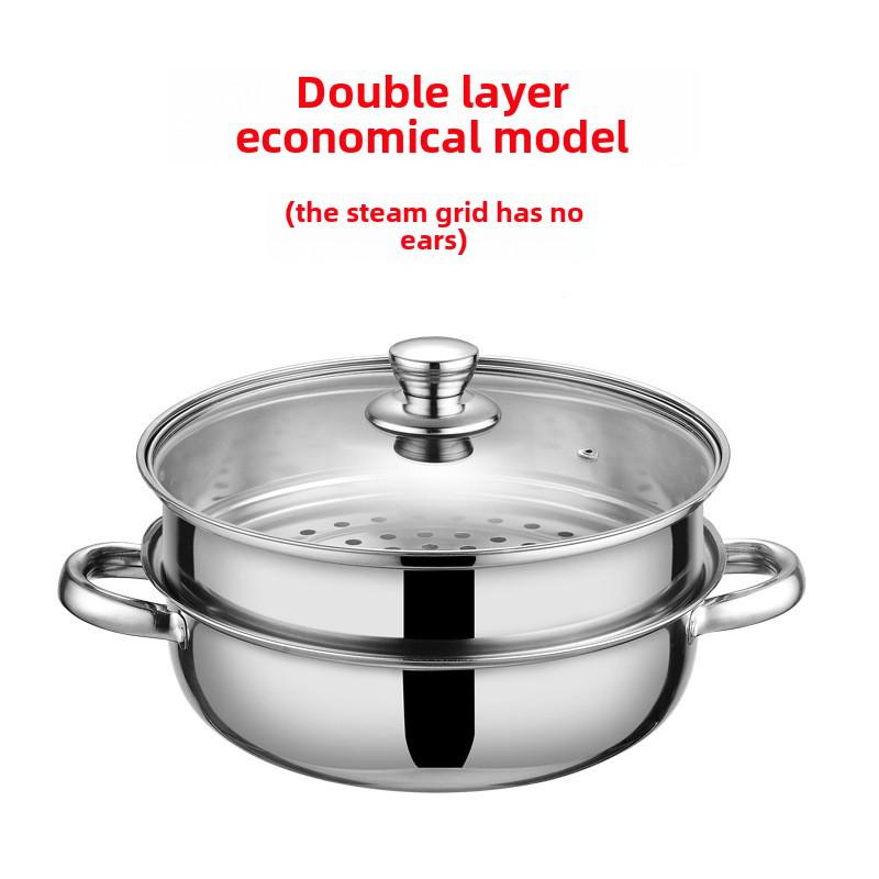 

Многофункциональная пароварка из нержавеющей стали диаметром 28 см с двумя и тремя уровнями, которую можно персонализировать для подарка. Double-layer economical version, 28cm