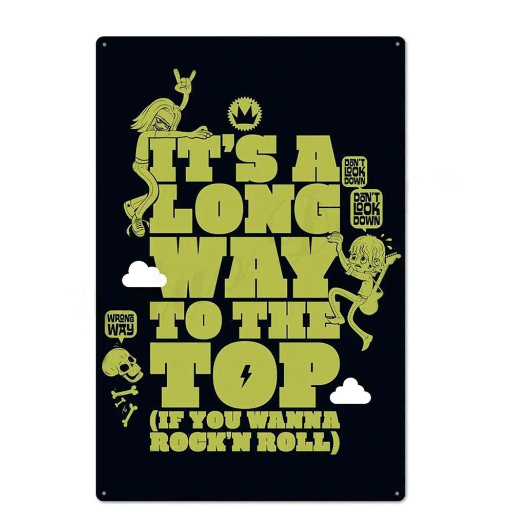 FJ Metal Tin Signs Decor Rock Roll Vintage Metal Sigsn Plaque Metal Posters Retro Rock Home Bar Wall