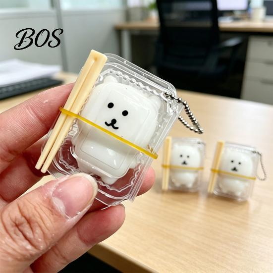 Slow Rebound Bear Toy 1/2/3Pcs Stress Relief with Clear Box & Chopsticks, Cartoon Bento Ball Squeeze Toy, Rising Sensory for Anxiety Reduction