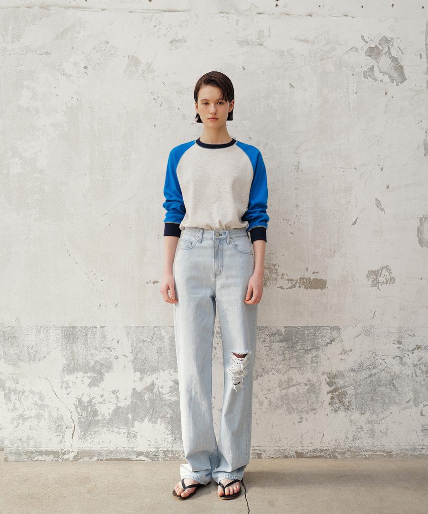 ANDNEEDS Raglan Waffle Tee (Blue)