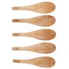 5Pcs Wood Rice Spoon Innovative FishShaped Carving Soup Ladle Tableware Kitchen Utensil
