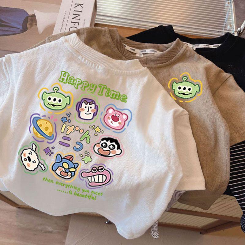 Children's Korean Style Summer Cotton T-Shirt - Boys & Girls Short Sleeve Casual Top