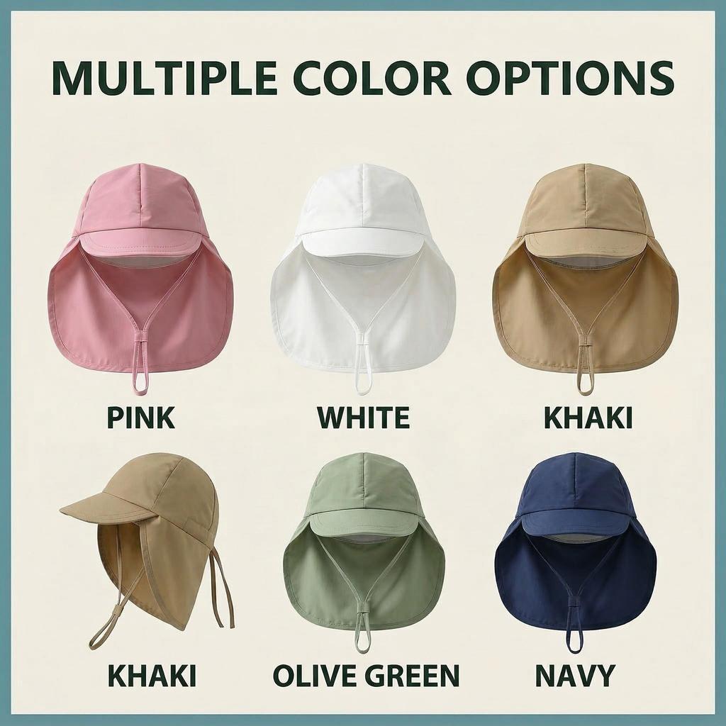 1-4Y Popular Outdoor Unisex Baby European and American Cape Sun Hat Children's Sun Protection Hat Toddler Sun Hat