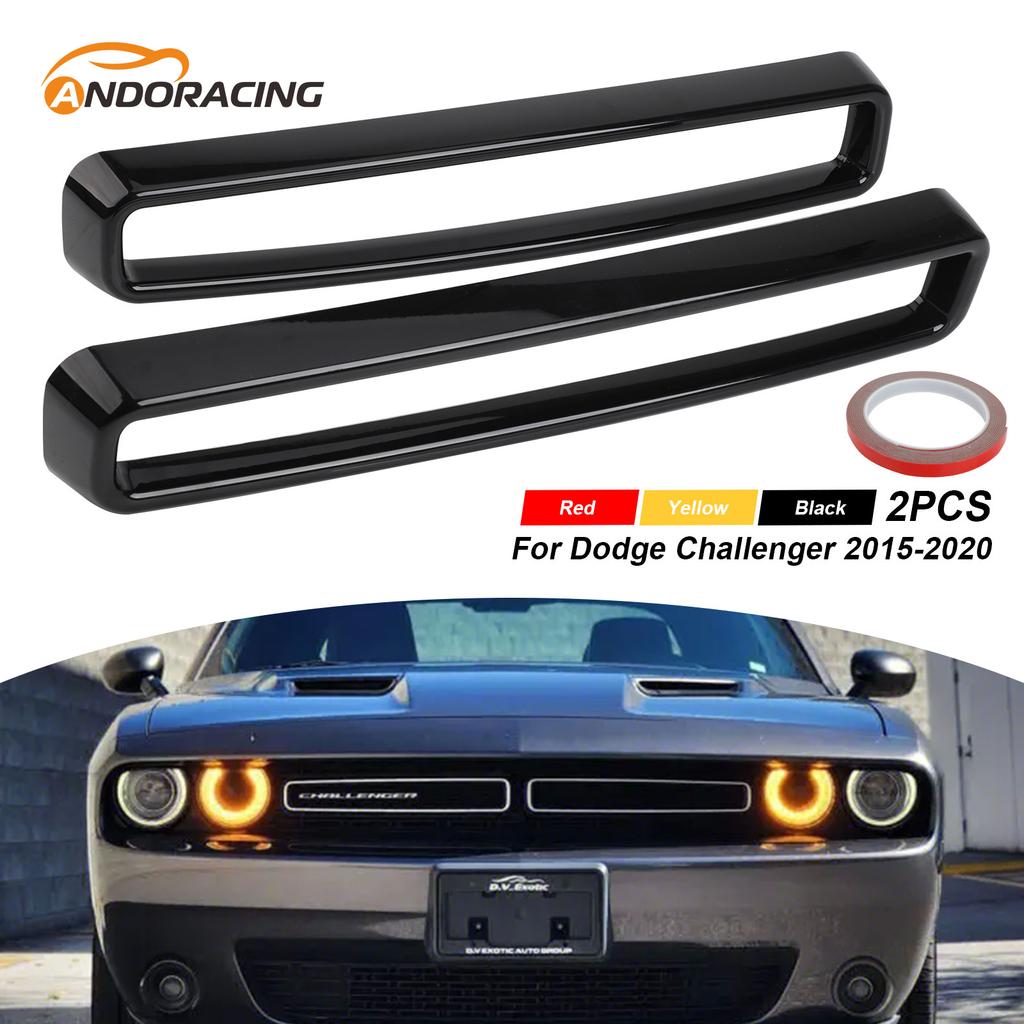 For 2015-2026 Dodge Challenger Black Red Yellow Grille Inserts Cover Trim 2Pcs Front Grill
