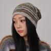 Plush Warm Skullies Hat Striped Ski Ear Protection Cap Unisex Knitted Beanies