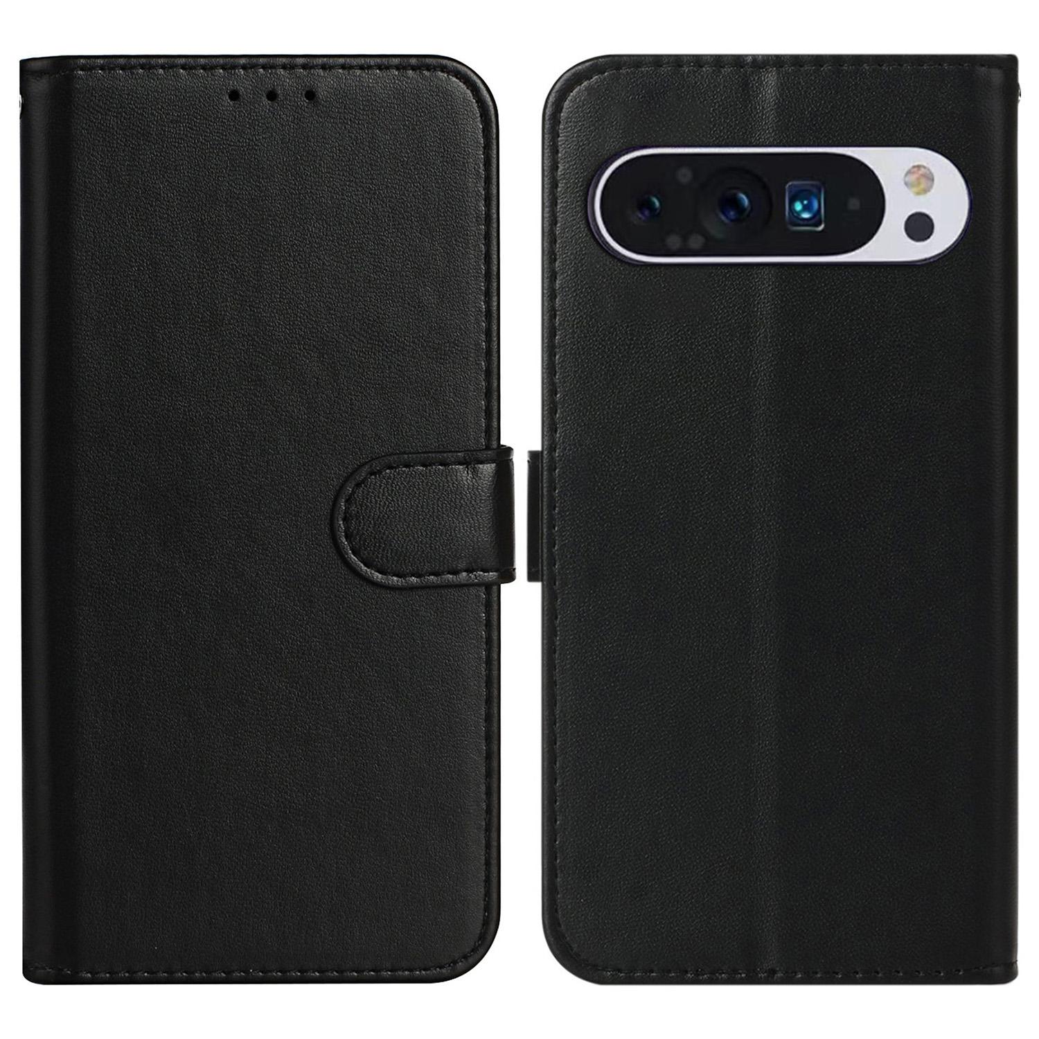 

For Google Pixel 9 Pro/Pixel 9 Case Wallet Style Flip Leather Phone Cover Card Holder Black