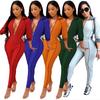 YM-8439 Women's Summer Solid Color Loose Casual Suit - European & American Style Fashion