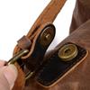 Retro Waxed Canvas Backpack - Men's Trendy Large-Capacity Shoulder Bag for Travel and Student Use.