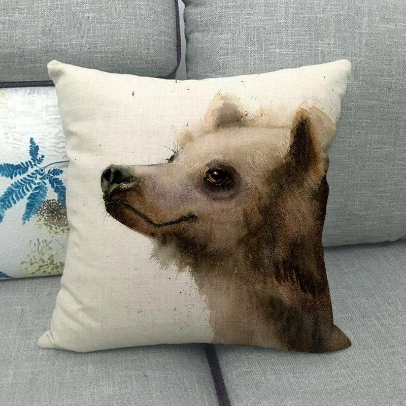 Bear Tiger Lion Fox Wolf Animal Patterns Digital Printing Short Plush Pillow Covers For Car Sofa Office Cushion Cover Home Goods
