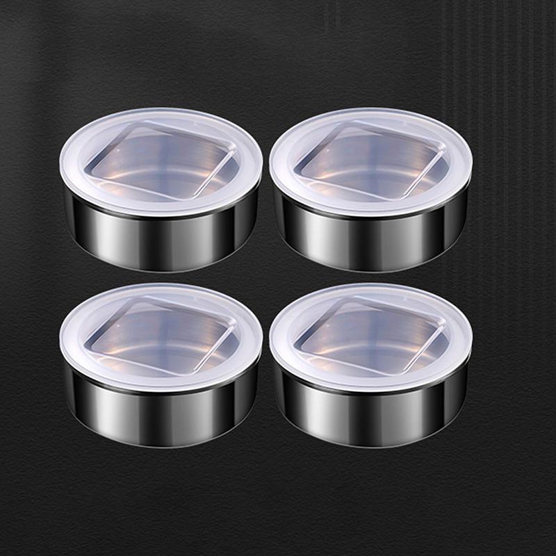1/3/4/6Pcs Stainless Steel Magnetic Seasoning Containers Wall Mounted Silver Magnetic Spice Jars With Stickers Visible