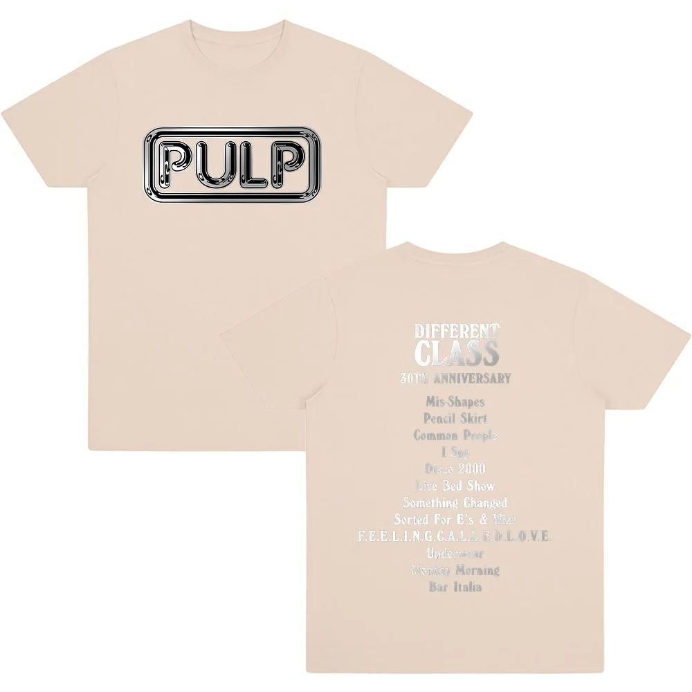 Y2K Tees Pulp Band DC30 Silver Logo TShirt Casual Cotton Tee Shirt Crew Neck Short Sleeve T Shirts Gift Tops Clothing Unisex