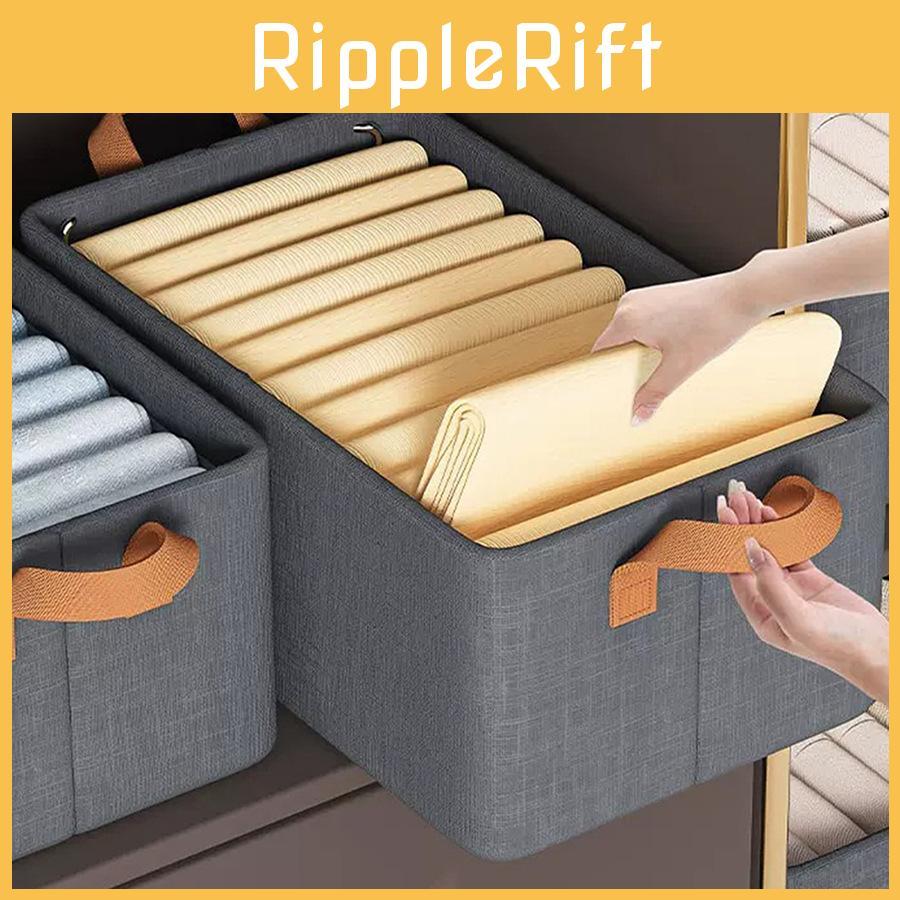 Modern Linen Clothes Storage Box With Multifunctional Foldable Design For Bedroom
