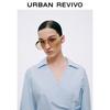 UR2026 Women's V-Neck Pleated Cotton Blouse