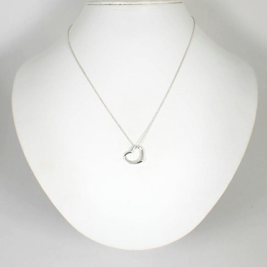 [Pre-owned] TIFFANY 925 Open Heart Pendant/Necklace/j64-6