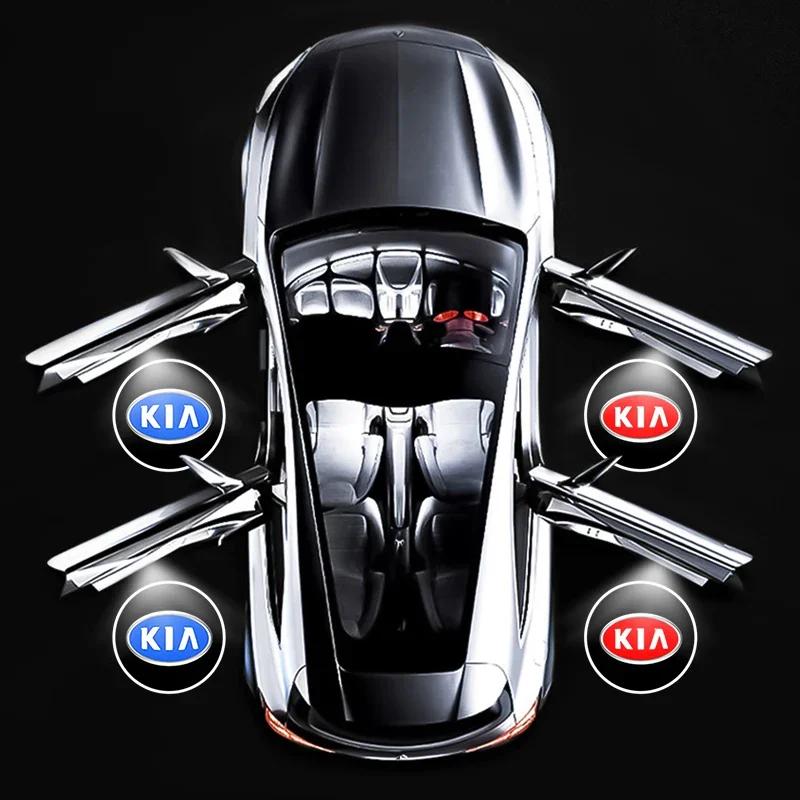 2026 Hot Car Sticker KIA LED Car Door Welcome Light Laser Projector Logo Ghost Shadow Light For Kia Rio Sportage Cerato Soul Sor