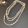 Long Multi Layered Pearl Necklace For Women Temperament Collar Chain Sweater Chain Necklaces Luxury Jewelry Accessories