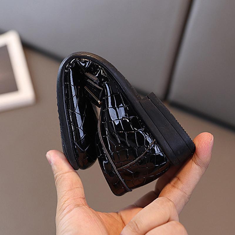 Dětská obuv Móda Chlapci Černé baleríny Všestranná školní vystoupení Boty s nízkým podpatkem