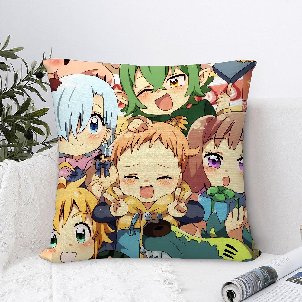 Anime 7 D-Deadly S-Sins Pillow Case Sofa Decorative Home Double-sided Print Plush Square Throw Pillow Covers Cushion Decor Cover
