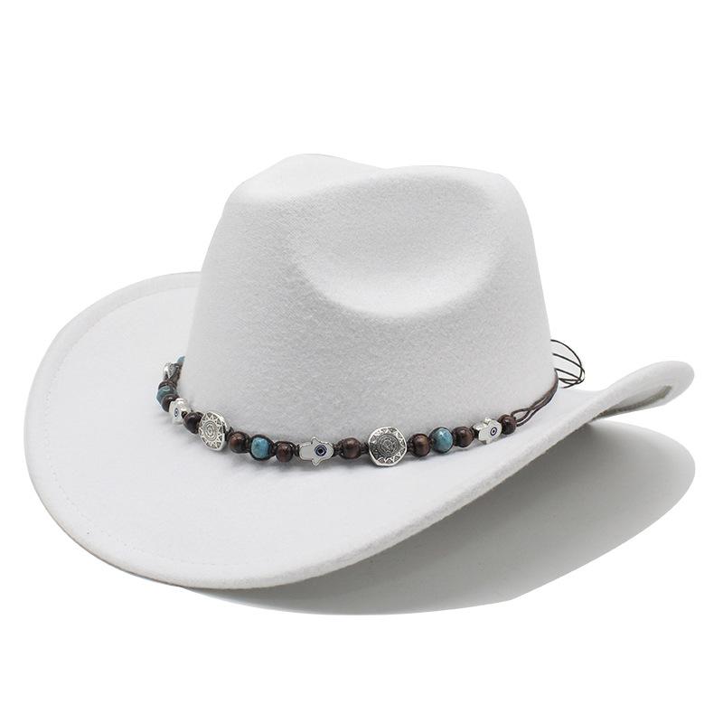 Western Cowboy Hat Felt Hat Ethnic Style Men And Women Tibetan Tibetan Upturned Edge Hat