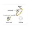 JewelryPalace Moissanite D 0.5ct 1ct 1.5ct 2ct 3ct Round S925 Silver Wedding Engagement Ring for Women
