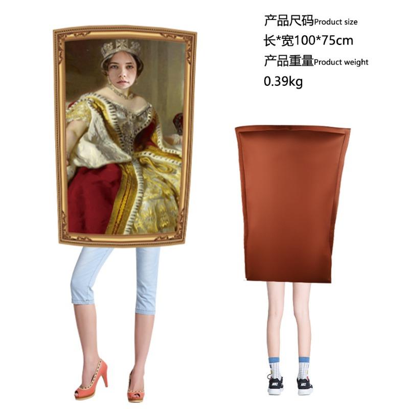 Halloween Mona Lisa 2 Costume Mural Costume Campus Event Performance Composite Sponge Suit Onesie