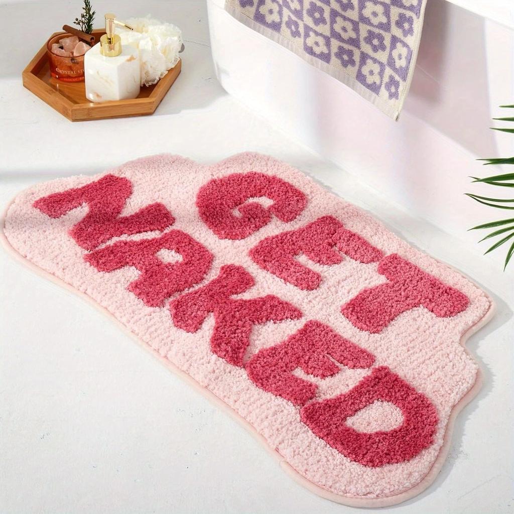 English Letter Imitation Cashmere High Density Floor Mat Dirty Resistant Floor Mat Bathroom Water Absorbing and Anti Slip Floor Mat