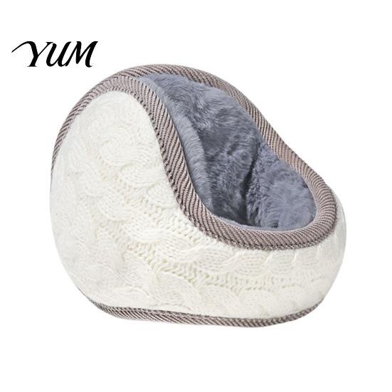 Soft Plush Ear Covers Winter Muffs for Women Men, Foldable Earmuffs with Thickened Protection Cover Lining, Knit Thermal Warmers Outdoor Sports