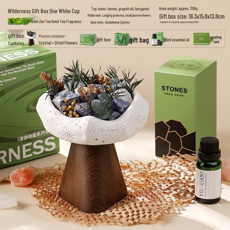 Wilderness Secret Scented Stone Diffuser Gift Set - Indoor Flameless Aroma Ornament for Holidays and Parties