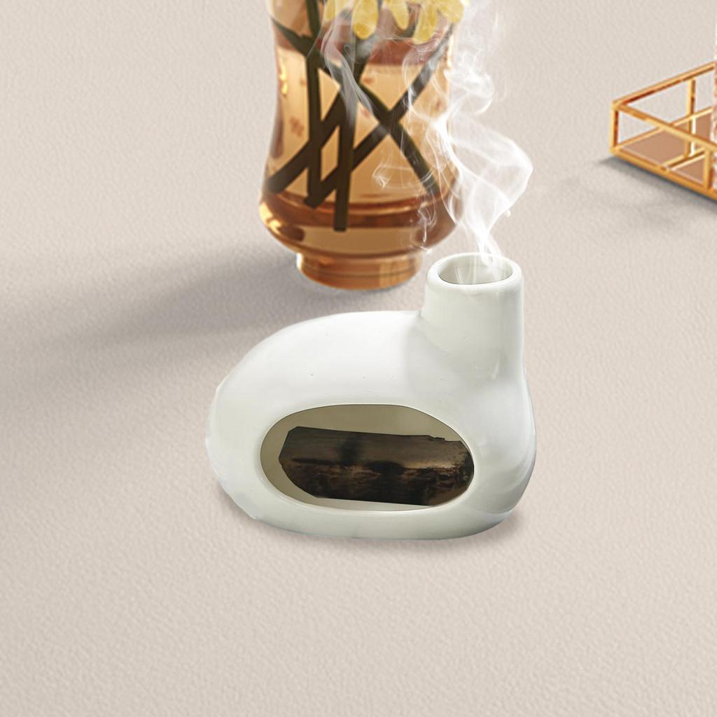 Cone Incense Burner Home Furnace Yoga Palo Santo Holder Ceramic Censer for Farmhouse Housewarming Dining Room Bedroom Office