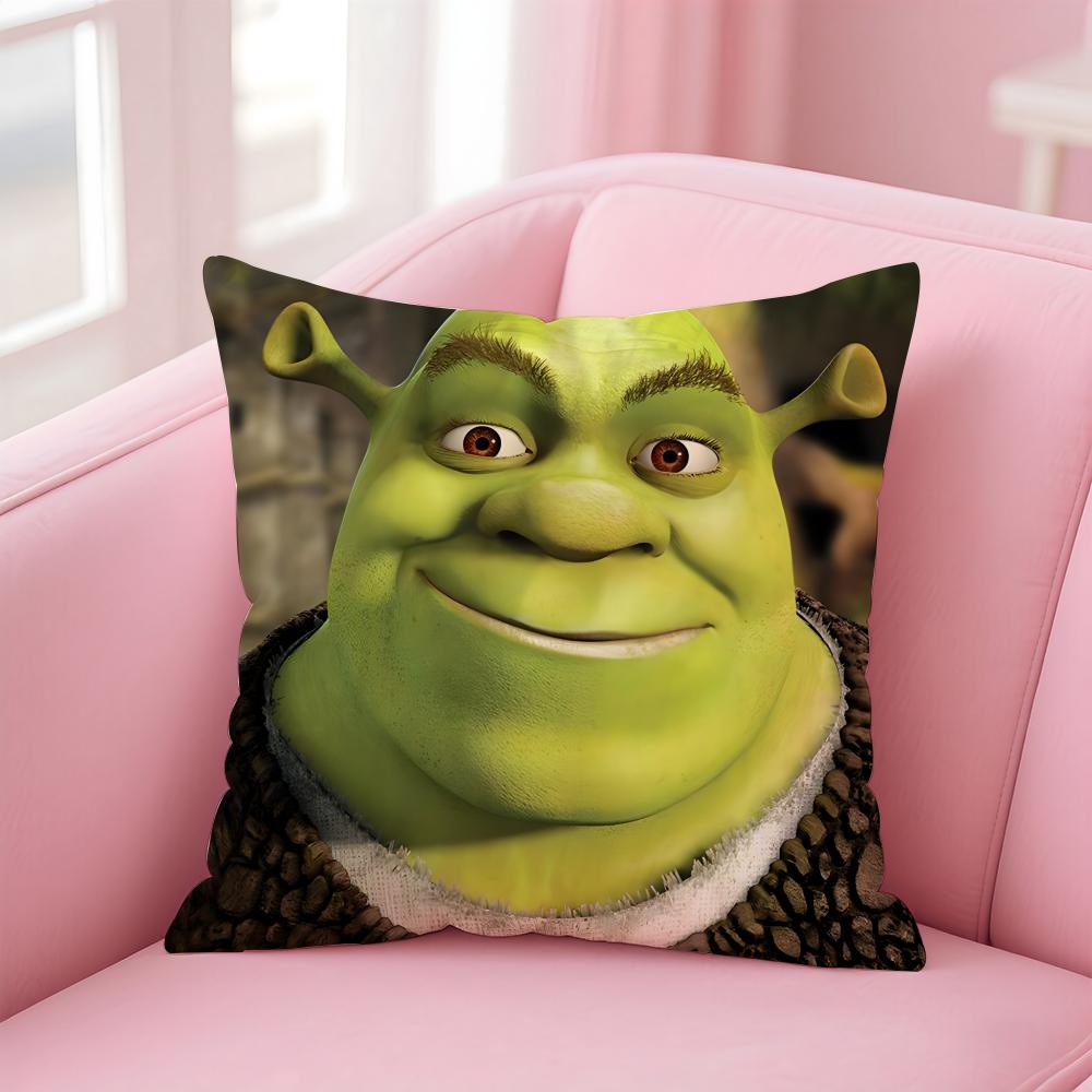 anime S-ShrekS Cushion Cover Comfortable Reversible Pillow Cover Ideal for Car Sofa Bedroom & Beyond