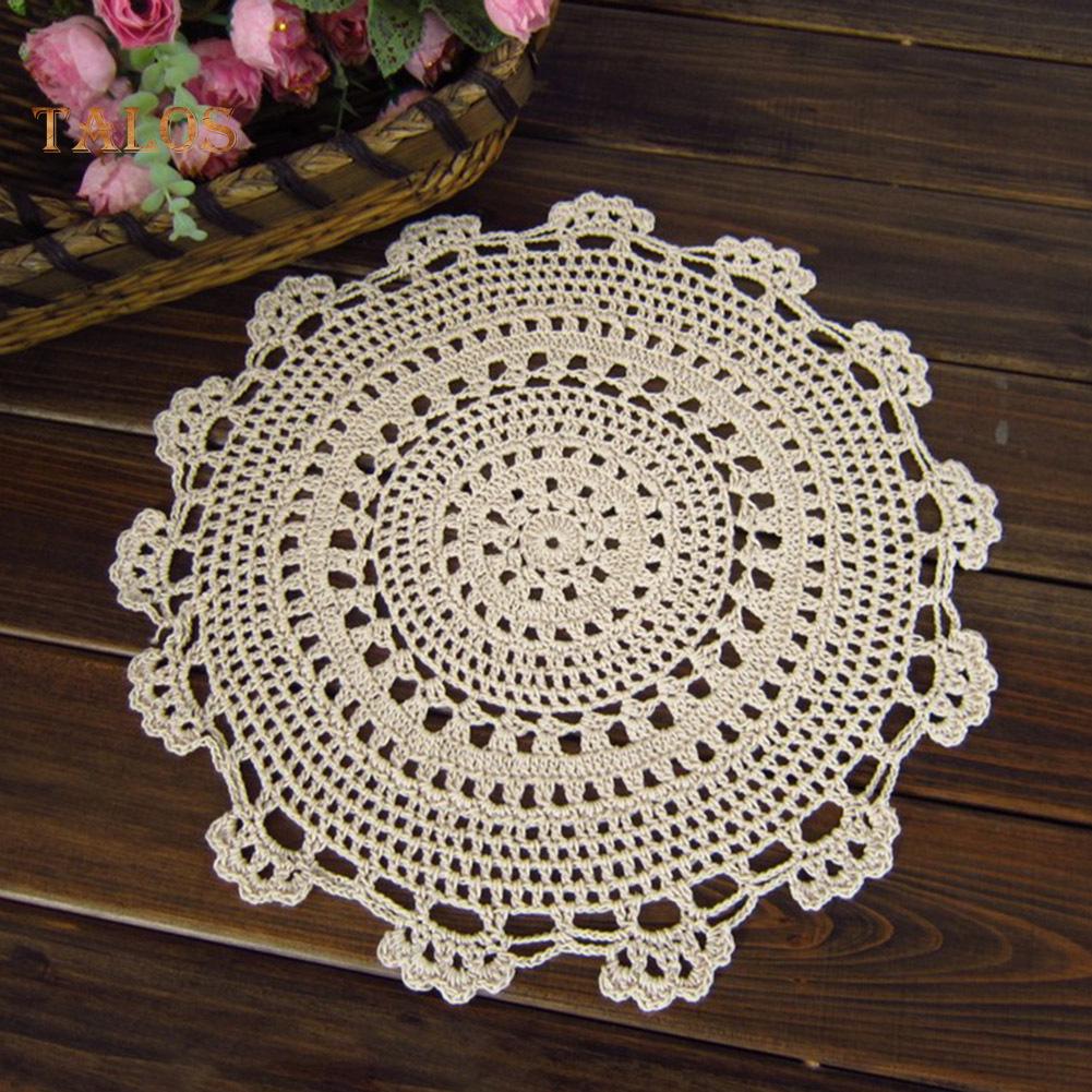 TLS Vintage háčkované bavlněné prostírání Hrnek podložky pod šálek Stolek Čaj Kávový polštářek