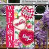 2D Flat, 1pc Vintage Metal Wall Art Sign "Welcome Happy Mother's Day" - 8*12 Inch Aluminium Rustic Home Porch Decor, Entryway Wall Art, Sweet Gift