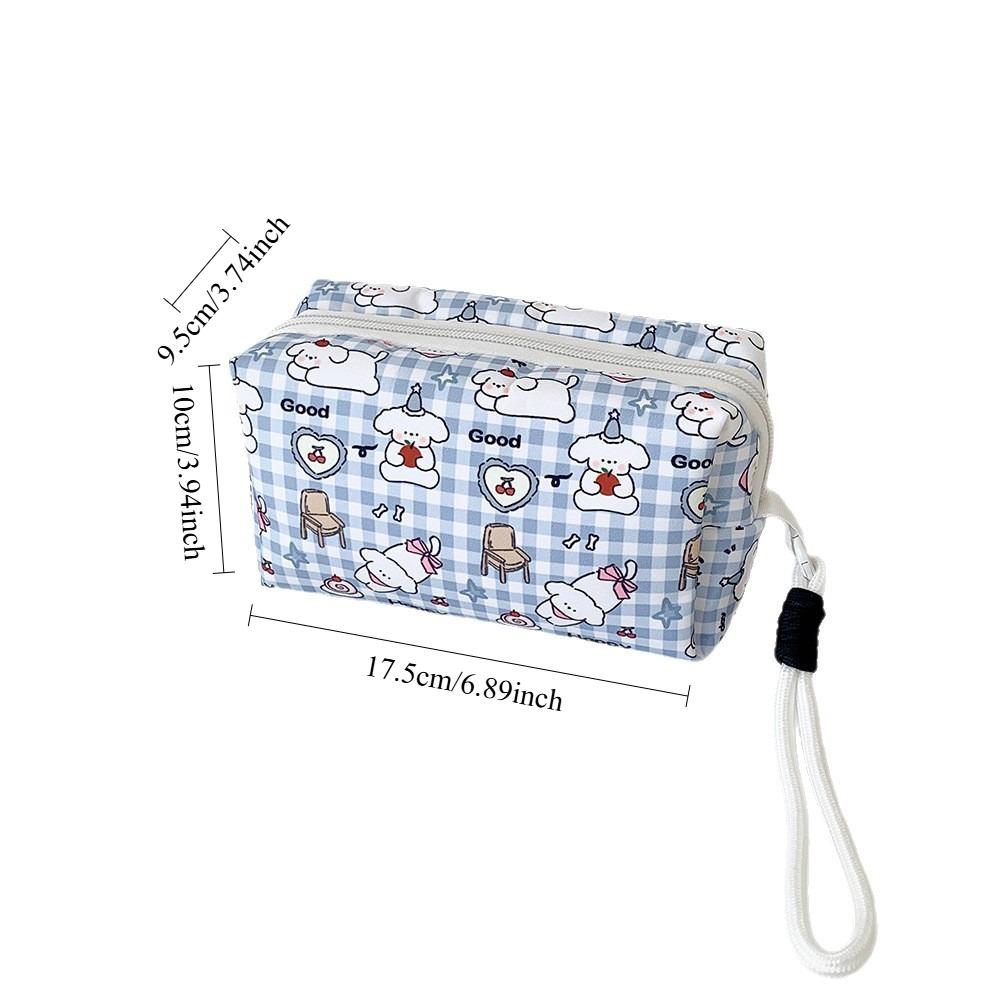 Kawaii Fruit Dog Print Large Capacity Women's Cosmetic Bags Cases Storage Bag with Zipper Female Travel Clutch Bag Handbags