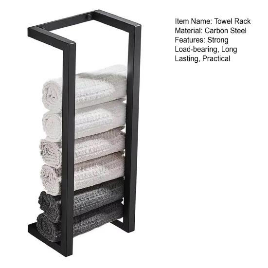 Wall Mounted Vertical Towel Rack Roll Paper Organizer Strong Load-bearing Easy To Install Bathroom Toilet Paper Holder