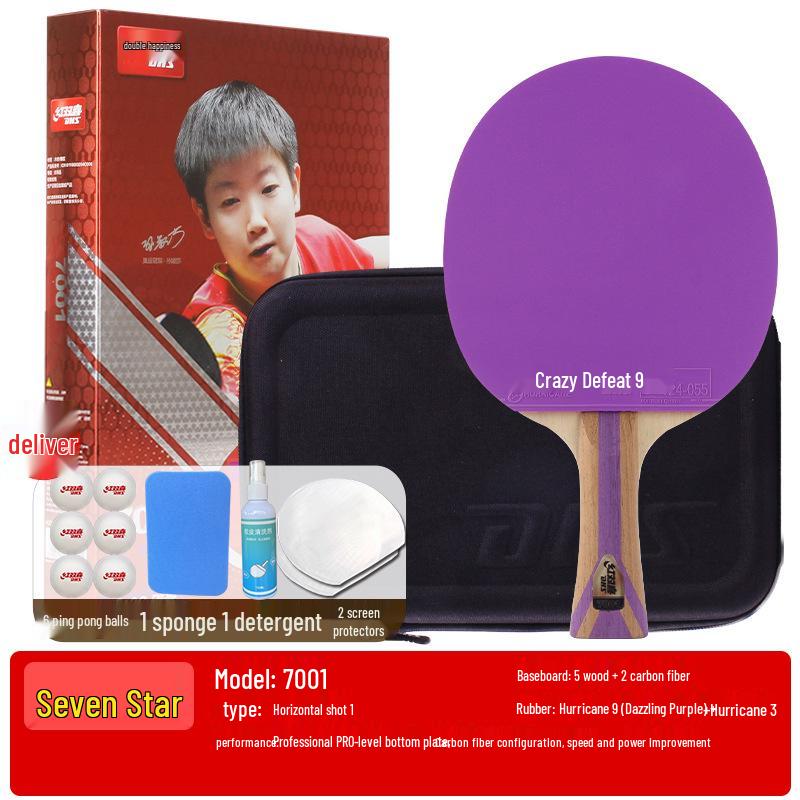 Tianji Blue Professional Grade Shakehand Table Tennis Racket with Eight-Star Blue Sponge Backhand Grip
